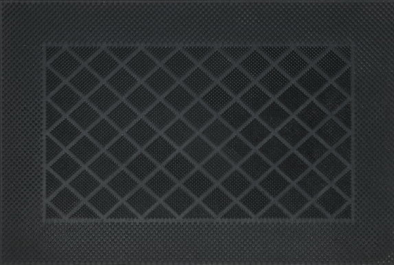 Entrance doormat with low pile and light texture.
